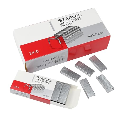 10000pcs No.12 Staples, Standard 1/4 Inch Length, 24/6 Standard Staples by Aacehlh