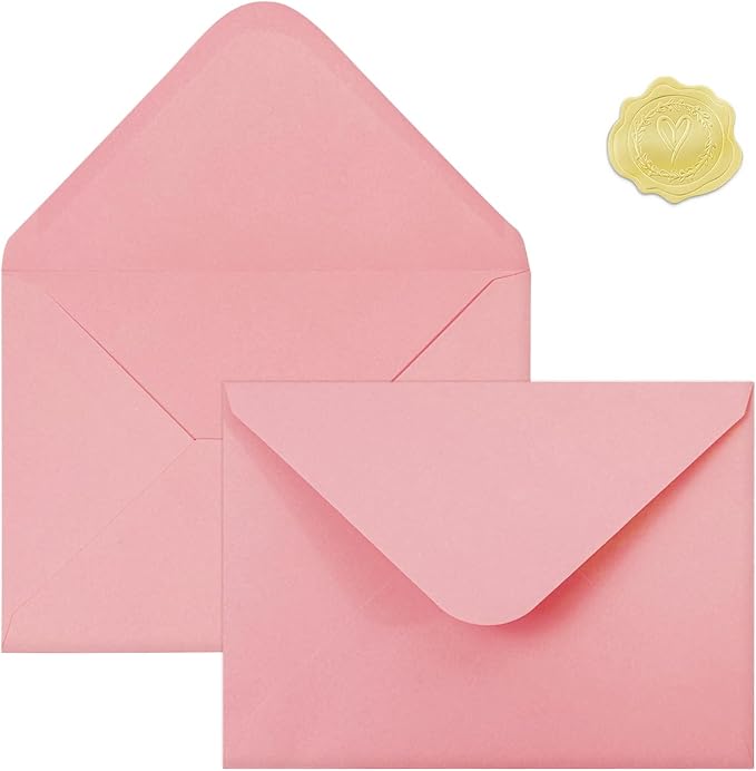 50 PCS Pink Colorful A7 Envelopes by YINUOYOUJIA