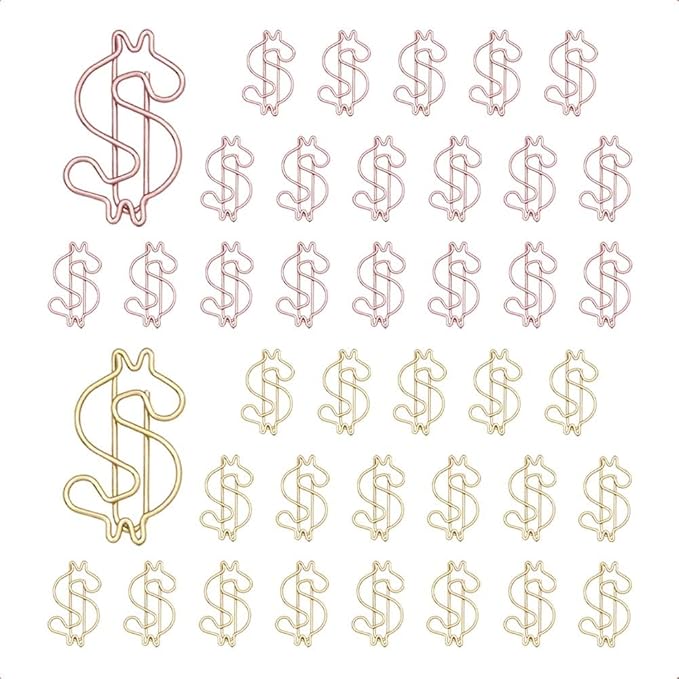 OWLFAVO 40pcs Dollar Shape Paper Clips by OWLFAVO