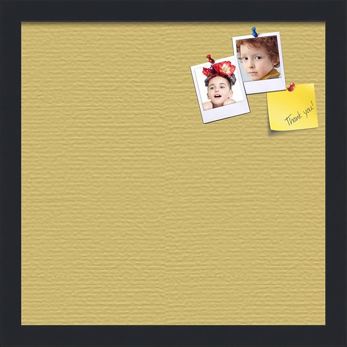 PinPix 14x14 Inch Cork Bulletin Board. This Decorative Framed Pin Board Comes with Honey Pastel Design and a Satin Black Frame. Ideal for Home Office Decor or Message Board (PinPix-1810)-DeskLoop Office