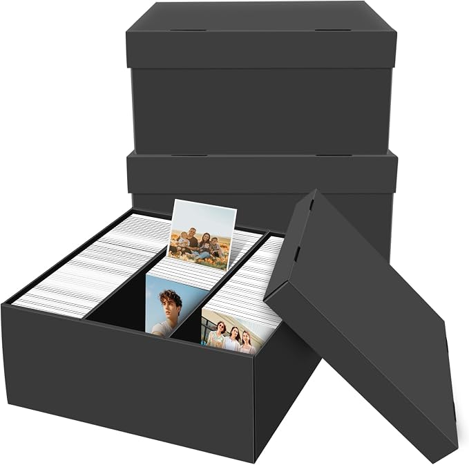 REAQUE 3 Pack Photo Storage Boxes by REAQUE