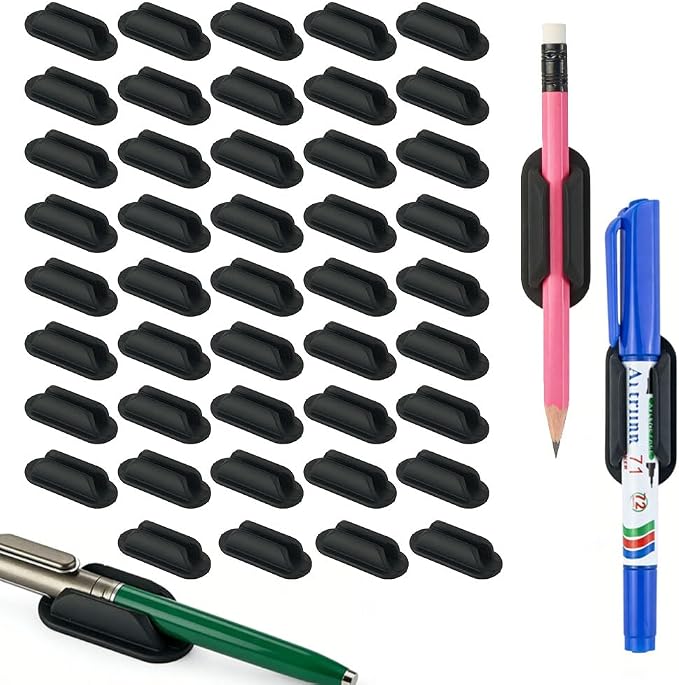 40 PCS Adhesive Pencil Holders for Desk, Silicone Pencil Holder by Unknown