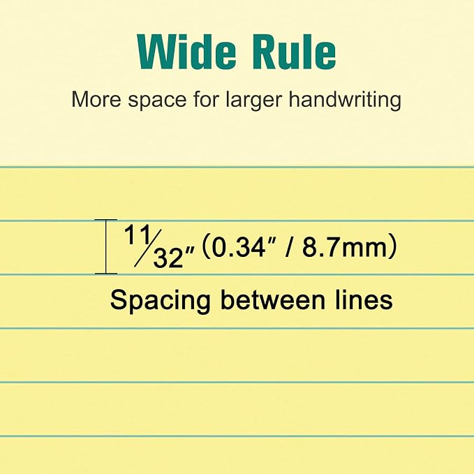 12 Pack Yellow Legal Pads 8.5 x 11 Wide Ruled Note Pad 50 Sheets Notepads Micro - Image 5