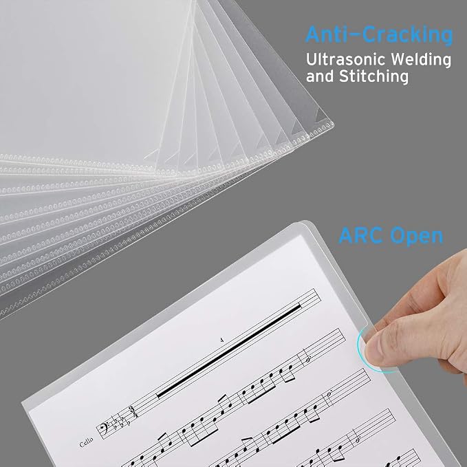 Sooez 25 Pack Clear Document Folder Project Pockets, Plastic File Folders - Image 3