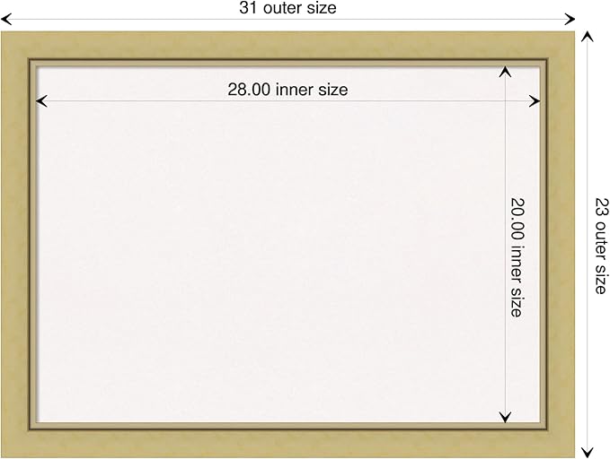 Amanti Art White Cork Board for Wall, 23x31 Vision Board with Gold Frame, Medium Corkboard Office Decor for Home Organization, Casual Corkboard Pinboard to display items for home organization-DeskLoop Office