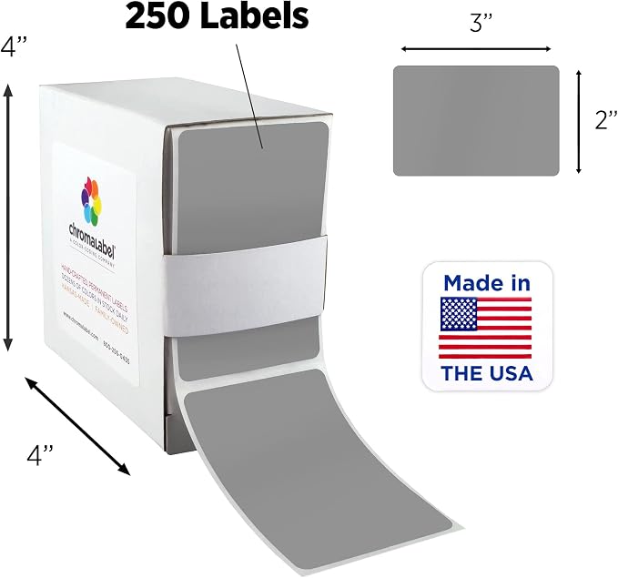 ChromaLabel 2 x 3 inch Permanent Color Code Rectangle Labels, 250 Labels per - Image 2