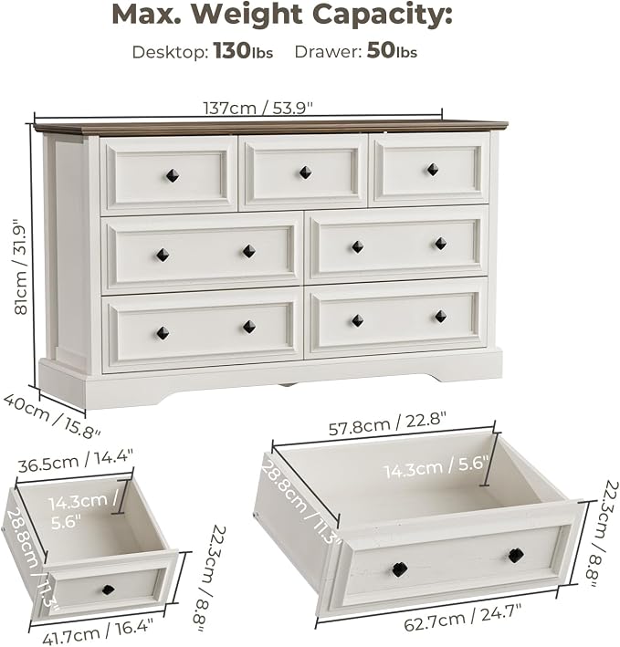 VVFLU Farmhouse 7 Drawer Dresser - Image 2
