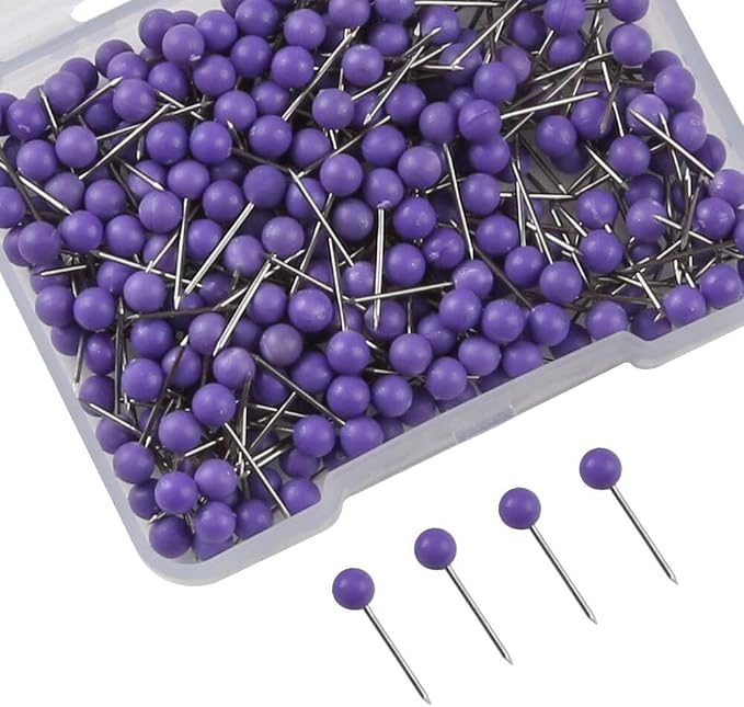 300 PCS Map Tacks Push Pins Small Round Ball Head Decorative 1/6 Inch Map Pin by KAKULO