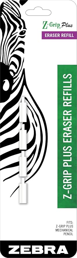 Zebra Pen, Mechanical Pencil Eraser Refills, Soft Erasing Performance, by ZebraPen