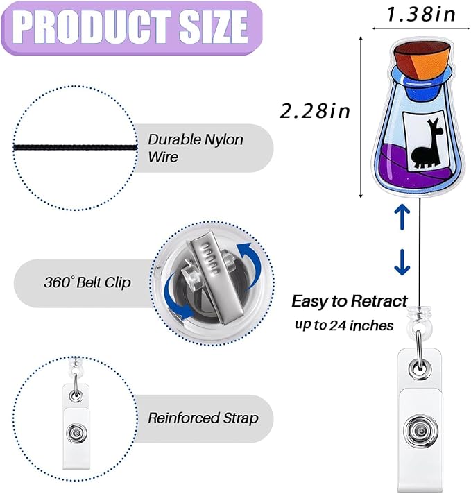 Funny Llama Potion Badge Reel Retractable - Image 2