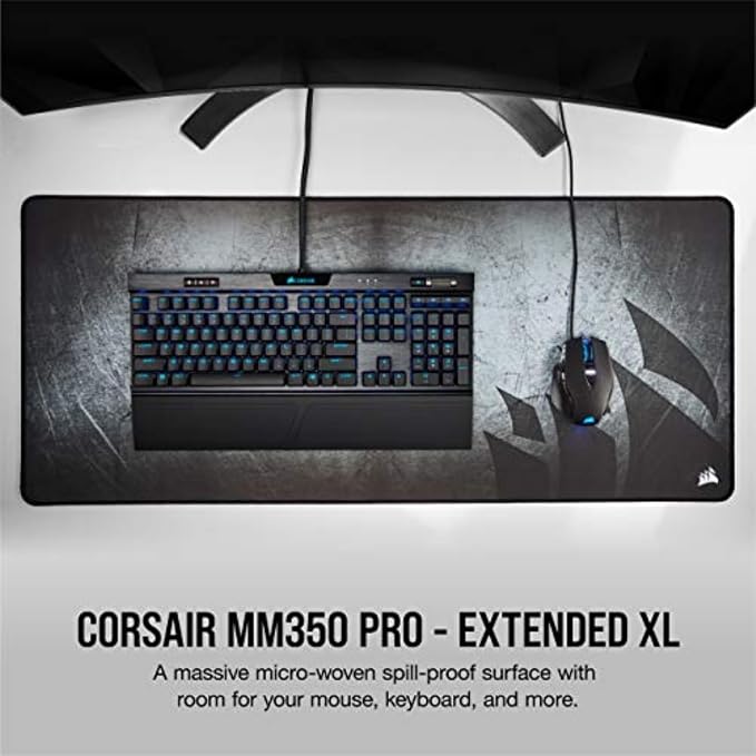 Corsair MM350 PRO Extended XL Premium Spill-Proof Cloth Gaming Mouse Pad – - Image 2
