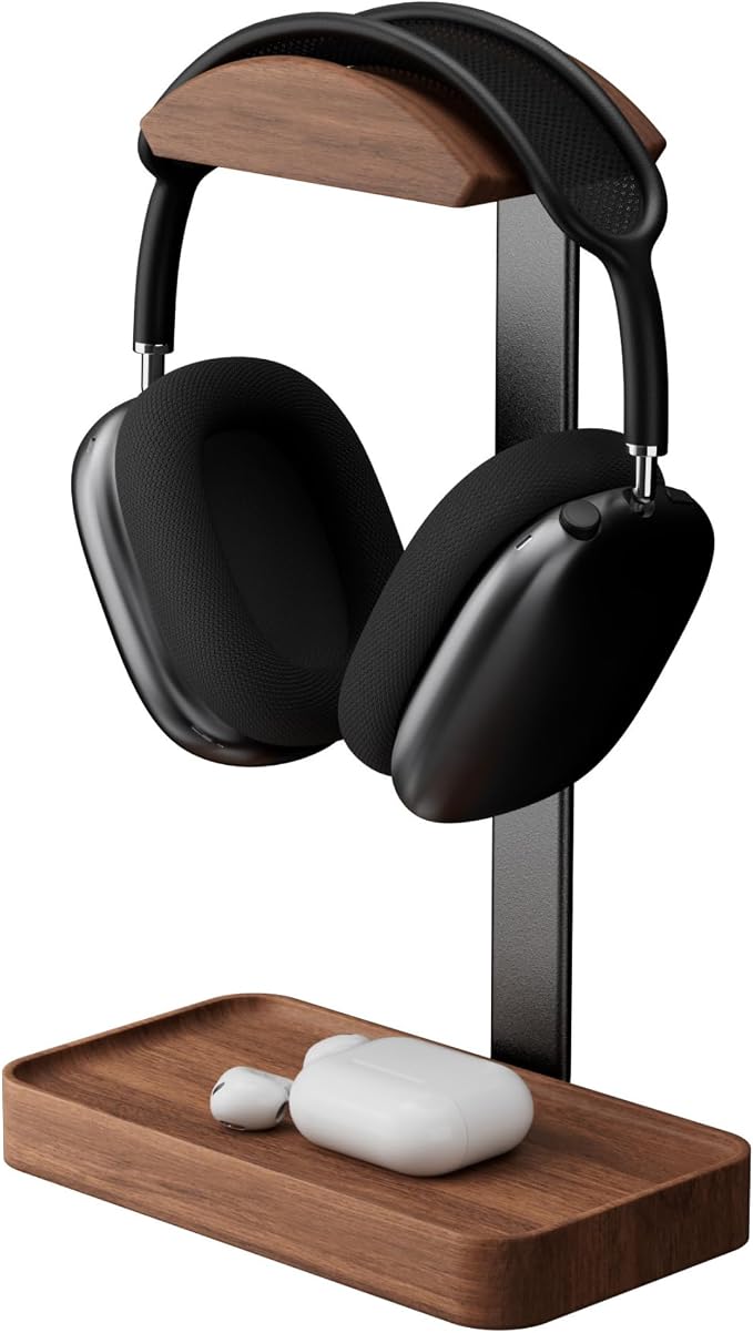 muso wood Walnut Headphone Stand, Wood Headset Stand by Musowood