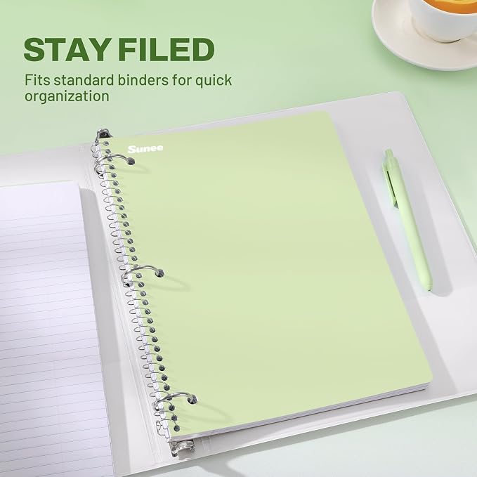 SUNEE Spiral Notebooks, 6 Pack, College Ruled Paper, 70 Sheets per Notebook - Image 3