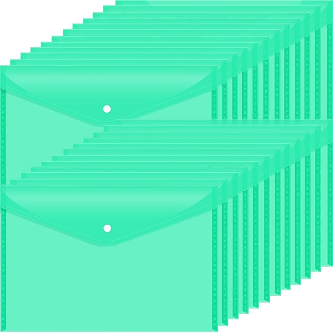 24 pcs Plastic Filing Envelopes by Unknown