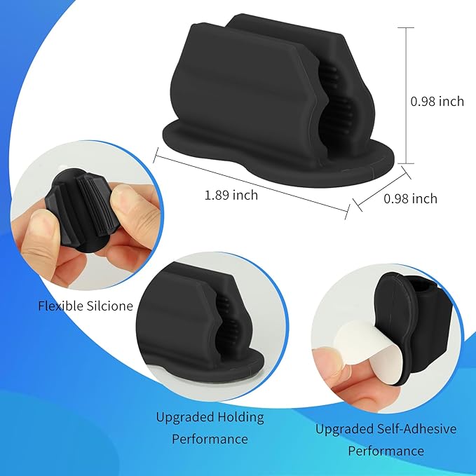 Adhesive Pen Pencil Holder for Desk Wall, 12PCS Marker Holder for Whiteboard Silicone Pen Holder for Clipboard Office Essentials Teacher Supplies (12PCS Black)-DeskLoop Office