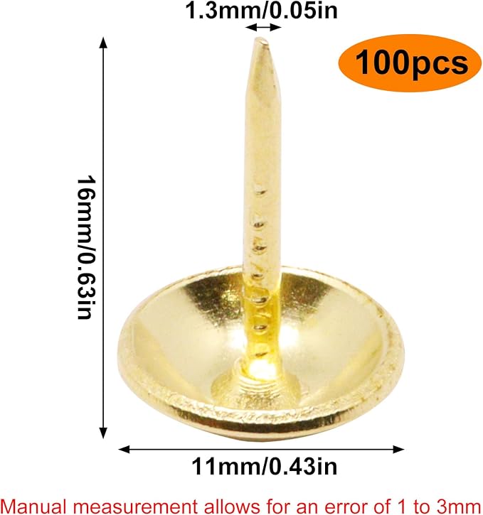 100PCS Decorative Thumb Tacks Round Head Upholstery Tacks Heavy Duty Push Pins - Image 2