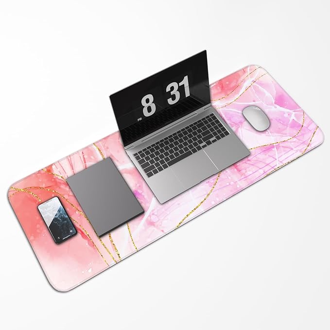 Pink Mouse Pad, Large Gaming Mouse Pad, Non-Slip Base and Stitched Edges - Image 5