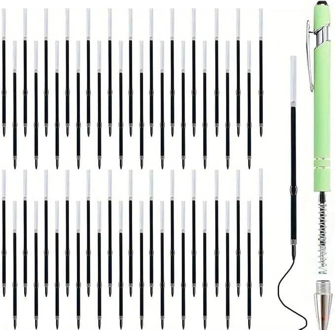 50 pcs 3.85 Inch Retractable Ballpoint Pen Refills Bulk by MexSpFit