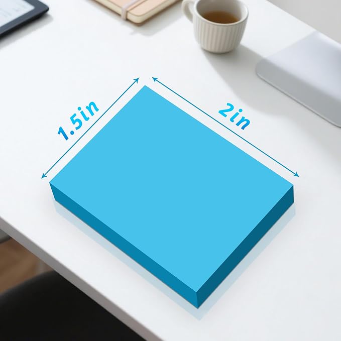 Mini Sticky Notes 1.5x2 in, 9 Colors Bright Strong Adhesive Post, Suitable - Image 2