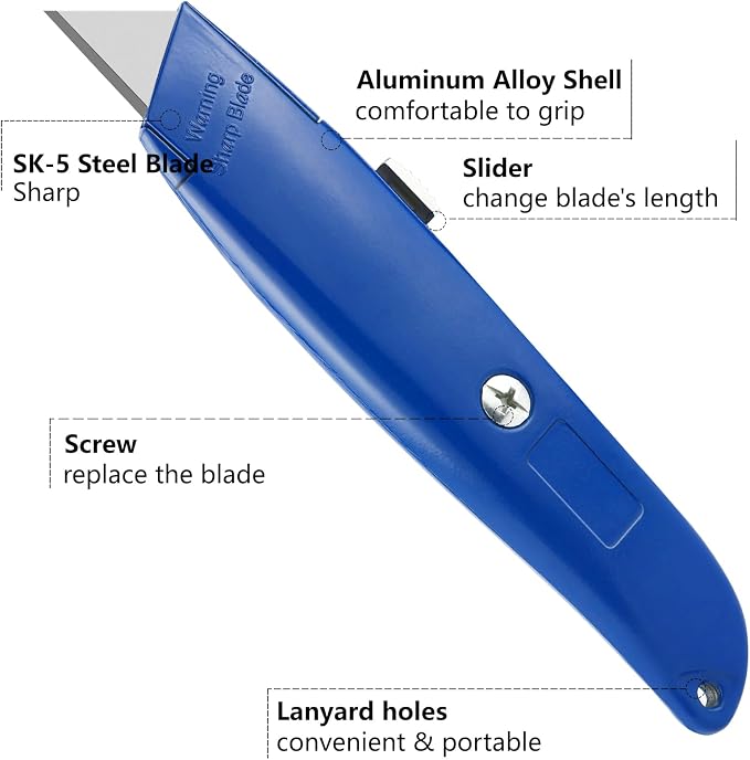 DIYSELF 2Pack Utility Knife Box Cutter Retractable Blade Heavy Duty PVC Pipe - Image 5