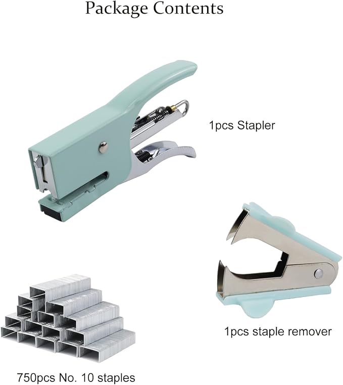 Aacehlh Small Hand-held Stapler Set, 15 Sheet Capacity, Includes 750Pcs Staples - Image 2