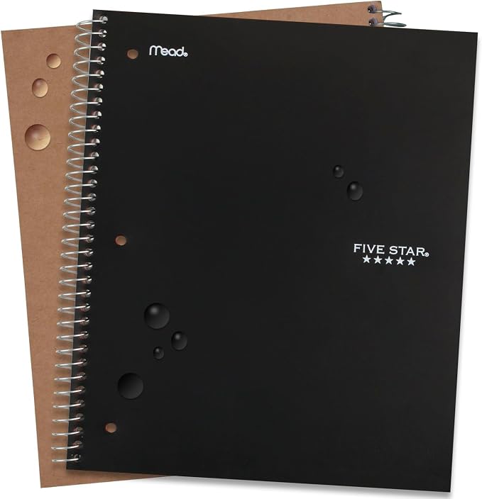 Five Star Spiral Notebook + Study App, 5 Subject, Wide Ruled Paper, 200 Sheets - Image 4