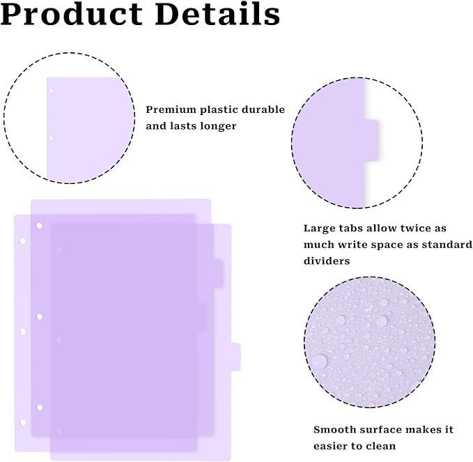 3 Ring Pink Binder Dividers - Image 4