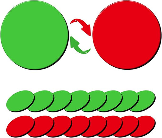 25 Pcs 1” Double-Sided Red Green Magnets, Flip Over Colored Magnetic Dots for Whiteboard, Refrigerator, Office (25, Red/Green-Colors)-DeskLoop Office