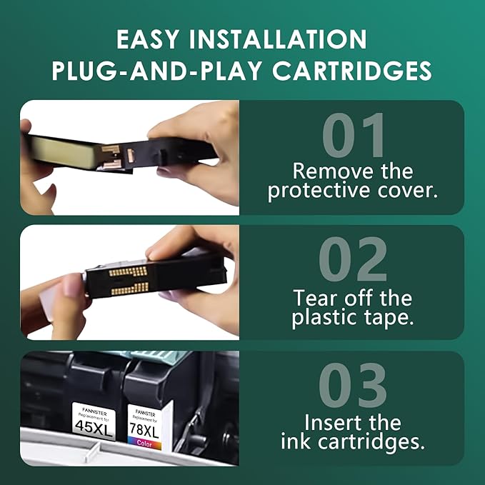 45 78 Ink Cartridge Combo Pack Compatible for HP Deskjet 1220c-ps 930C 952C 970Cxi Color Copier FAX 1220 PhotoSmart 1115 1215(1 Black, 1 Color)-DeskLoop Office