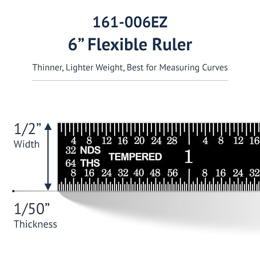 PEC Tools Stainless Steel Ruler Set, High-Contrast Machinist Ruler - Image 7