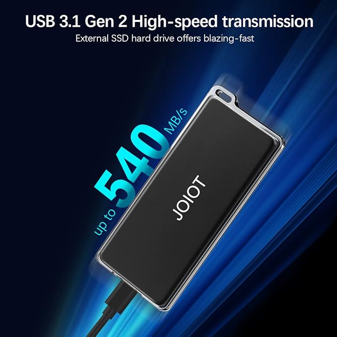 2TB Portable External SSD - Up to 540MB/s, USB 3.1 Type C Flash Drive External Solid State Drive, Portable SSD Type A to C Cable for PC/Laptop/Mac/Android/Linux-DeskLoop Office