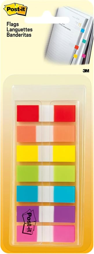 Post-it 1/2" Wide Flags in On-the-Go Dispenser – 190 Assorted Color Flags by Unknown