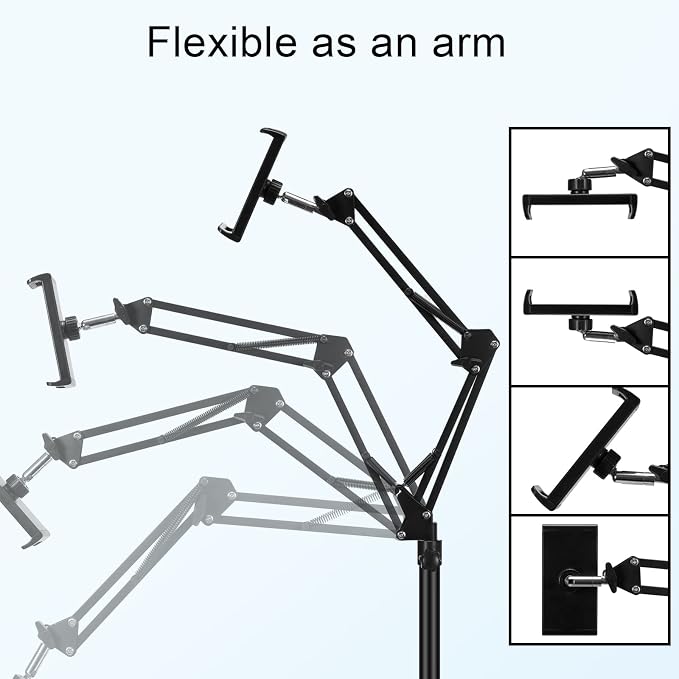 SAMHOUSING Tablet Floor Stand, Adjustable Universal 360-degree Rotatable Metal - Image 6