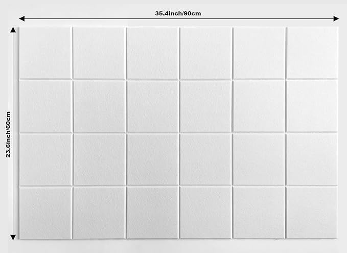 Cork Board 24 x36 Alternative - 6 Pack Felt Wall Tiles with Safe Removable Adhesive Tabs, Cork Boards for Walls Cork Board for Home Office Pin Board Tack Board - Warm White-DeskLoop Office