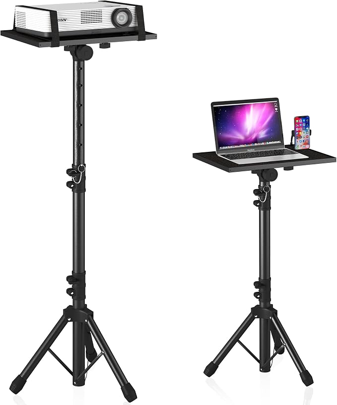 Projector Stand Tripod Adjustable, Laptop Height from 23.5 to 46.5 inches by PlayimaginationtodecorateHomeOffice