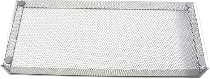 HAHIYO Stackable Mesh Tray Cup 15 x 6 x 2 inches Sturdy Container for Desk Drawer Organizer Collection for Home Office School kitchen Soft Foam Feet No Sharp Edges 1 Pack Silver-DeskLoop Office