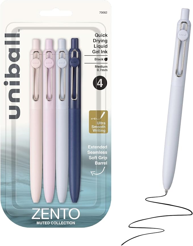 uniball™ Zento Gel Pens, 0.7mm Medium Point, Retractable, Smooth Writing by uni-ball
