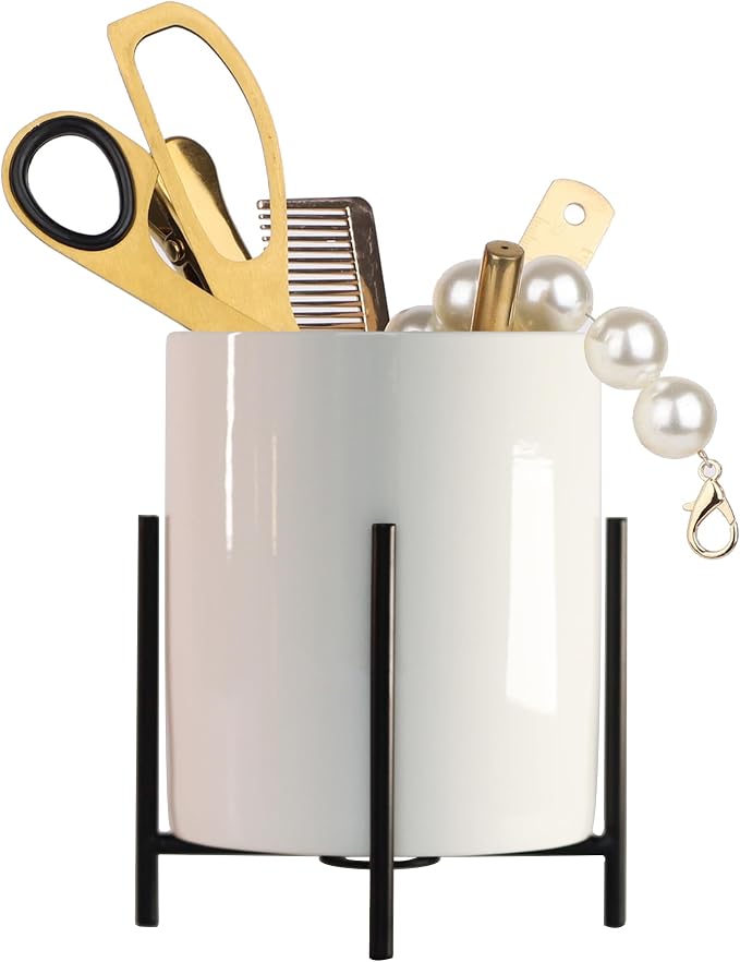 Black Pencil Cup Sturdy Metal Frame by SIEBOLD