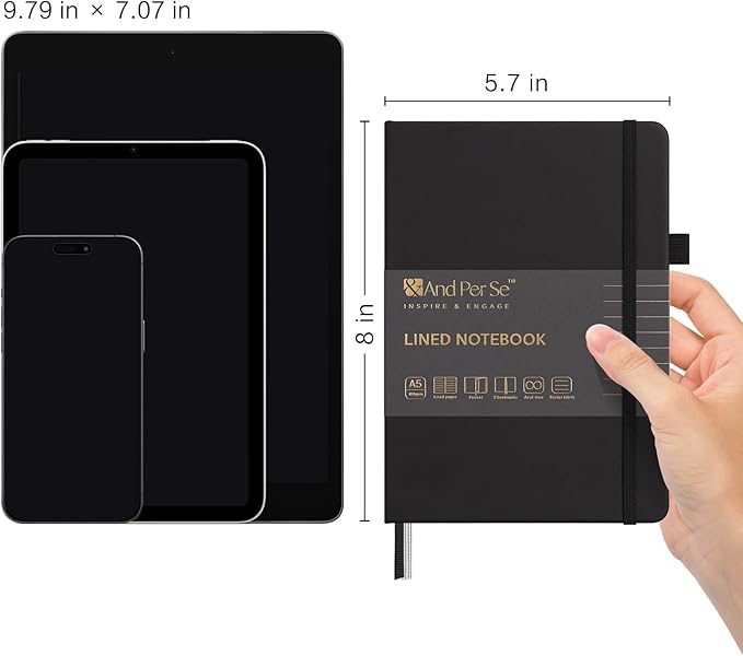&And Per Se Lined Notebooks 3-Pack Gift Set, A5 Hardcover Journals, 160 Pages - Image 2