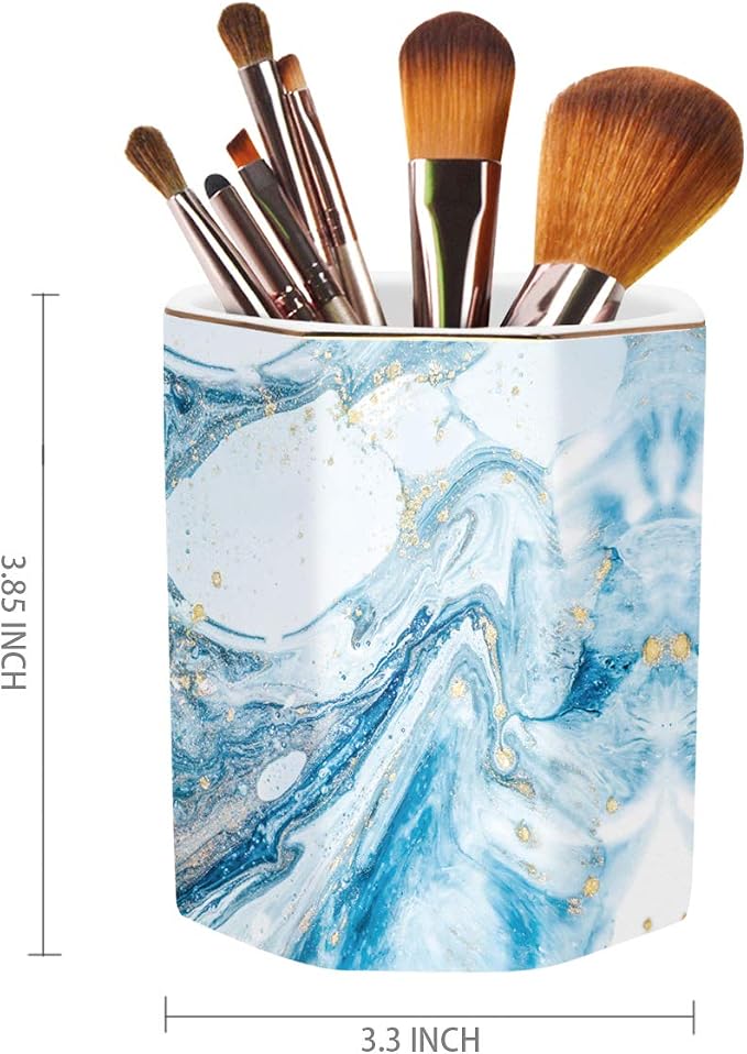 Pen Holder, Pencil Holder for Desk Marble Pattern Pencil Cup for Girls Kids - Image 3