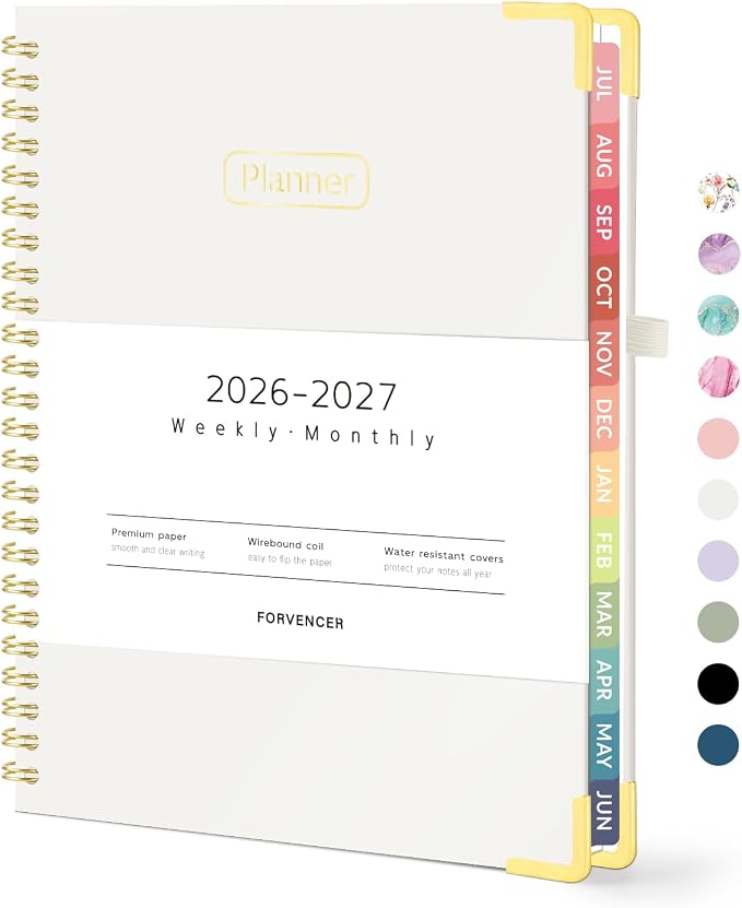 Forvencer Academic Planner 2026-2027, Hardcover Calendar Planner Weekly & by Forvencer