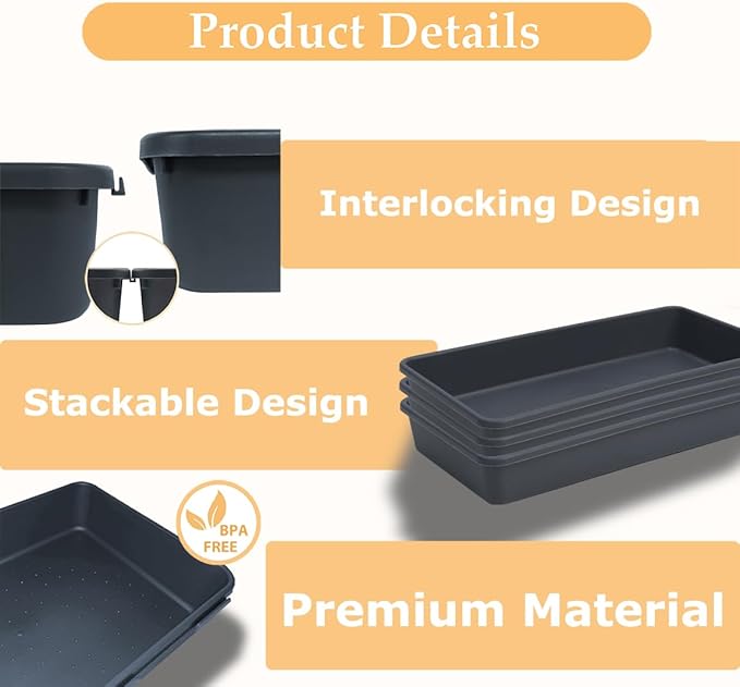 3PCS Large Plastic Drawer Organizer, Large-size Storage Bins, Organization and - Image 5