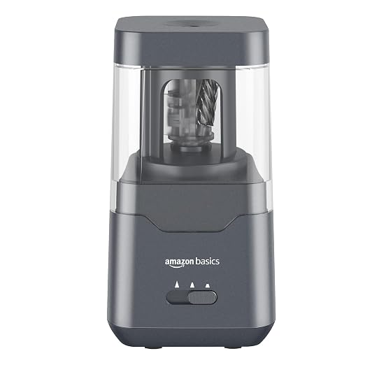 Amazon Basics Portable Electric Pencil Sharpener, Helical Blade, Auto Stop - Image 5