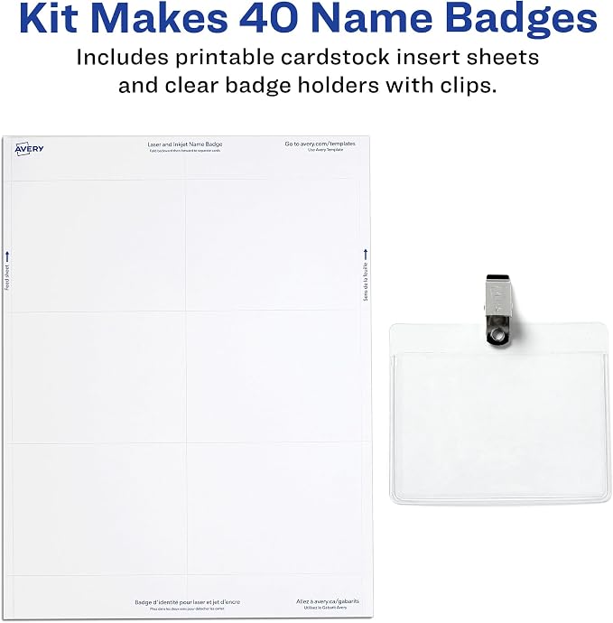 Avery Customizable Name Tag, Clip Style, 40 Total - Image 3