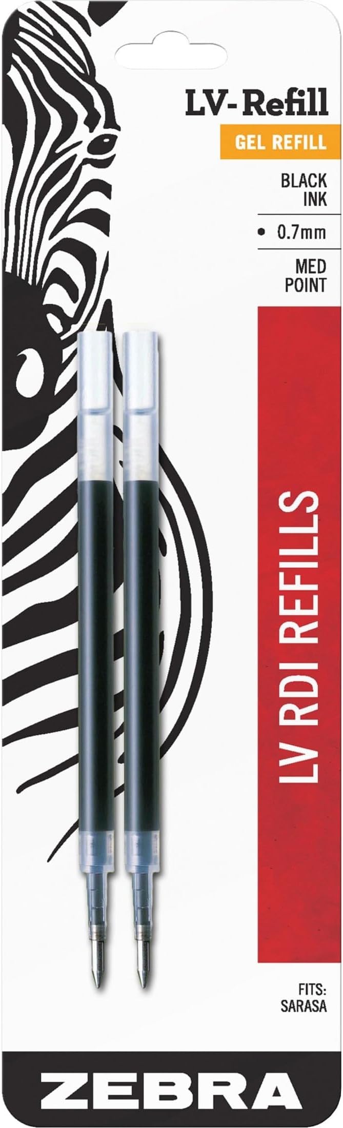 Zebra Pen, SARASA Gel Ink Pen Refills, 0.7mm Medium Point, Smooth Skip-Free by ZebraPen