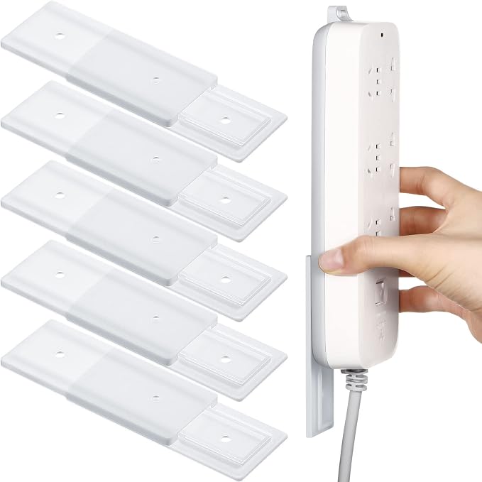 Yinkin 6 Pcs Power Strip Holder Self Adhesive Power Strip Wall Mounted by Yinkin