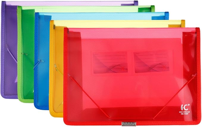 Eco-Friendly Plastic File Folders, Expanding Poly File Wallet, Transparent by LEPAPILLIONJEWELRY