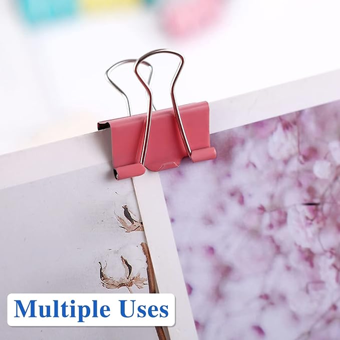 OWLKELA 100 Pcs Colored Binder Clips, Paper Clamps, Paper Binder Clip, Metal - Image 6