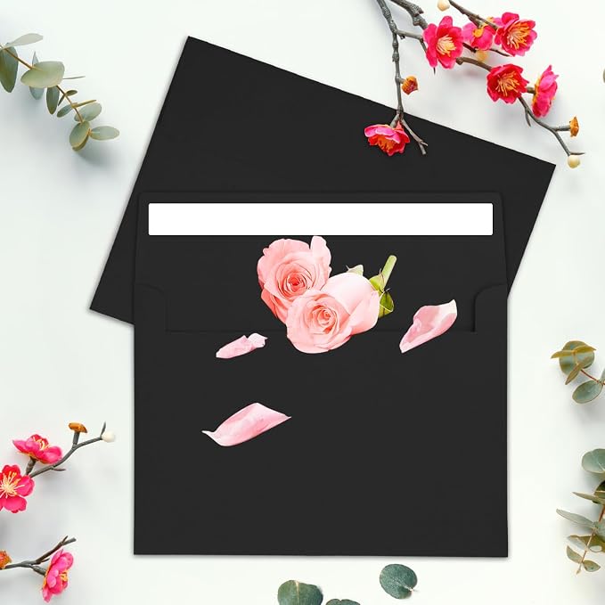 50Packs A4 Black Envelopes 4x 6 Inch Card Envelopes, Self Seal - Image 7