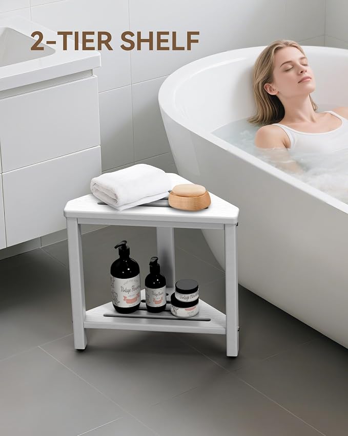 Shower Foot Rest 15in, HDPE Waterproof Shower Stool - Image 6
